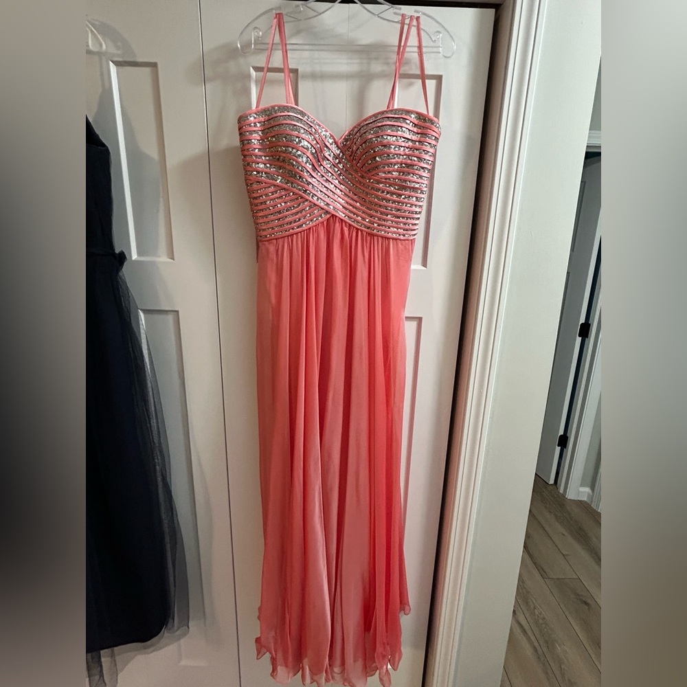 Formal Prom Strapless Sequin Top Dress